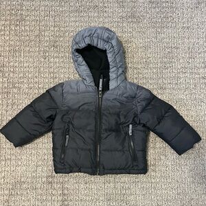 Rothschild Black and Gray Hooded Puffer Jacket